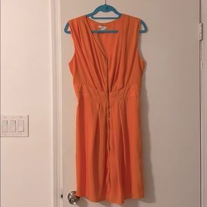 Bar III neon orange zipper dress